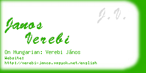 janos verebi business card